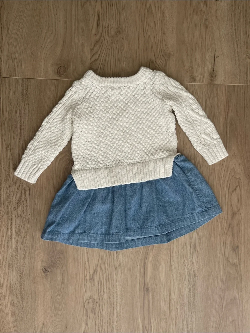 Baby GAP Cream Cable Knit Crew Sweater Dress (12-18 months)